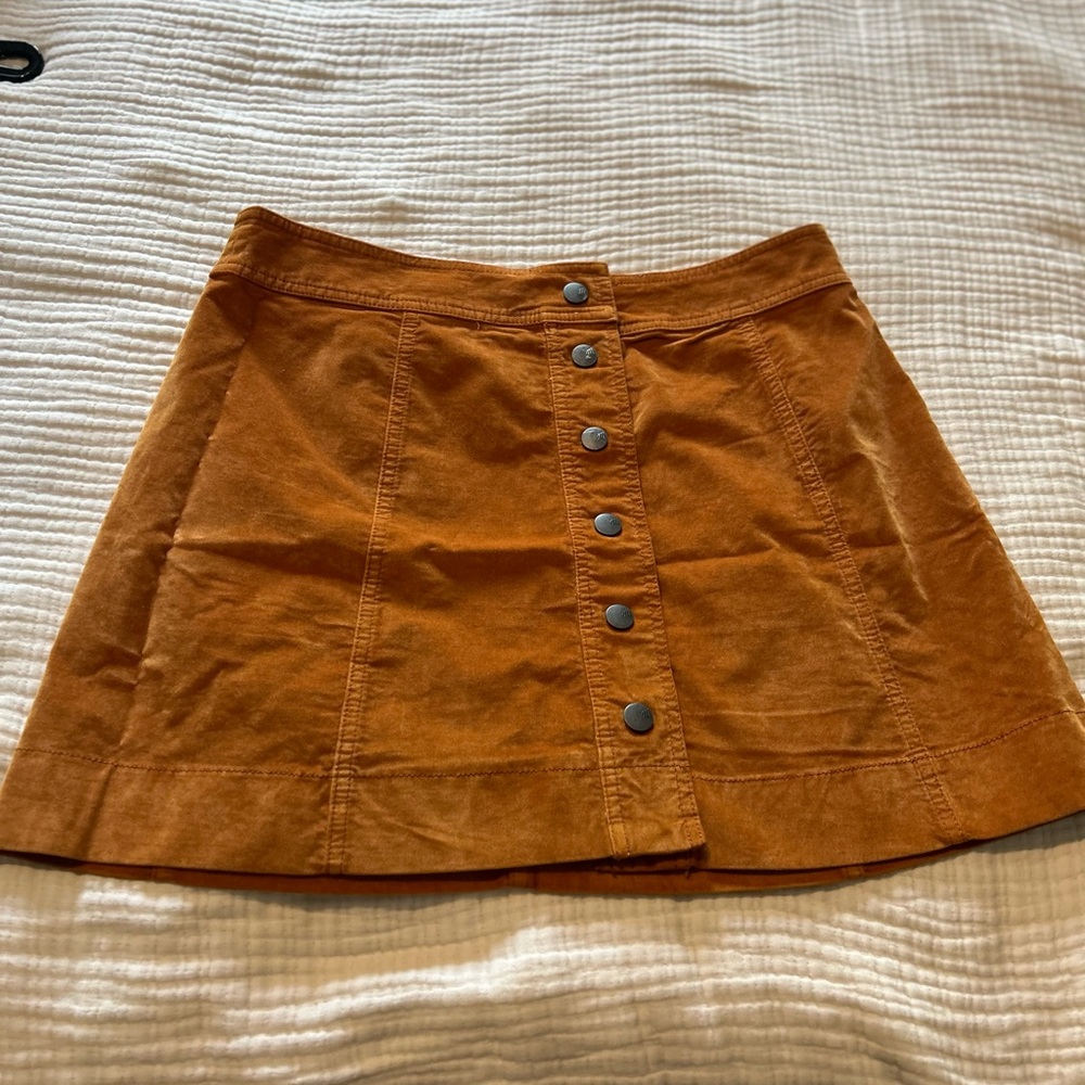 Madewell Orange Button-Front Skirt